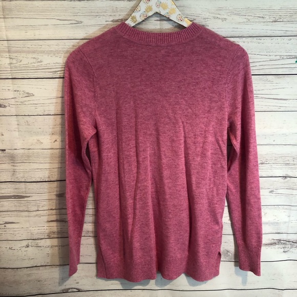 NWT Loft Stitched Yoke Pink Sweater tunic - Picture 3 of 6